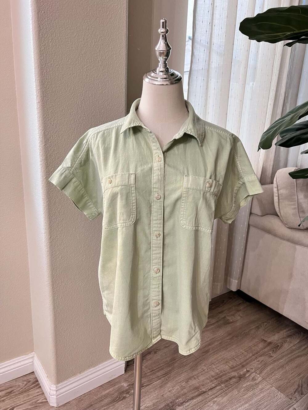 Tommy Bahama Button-Down Shirt Size S/P Light Green  100% Cotton